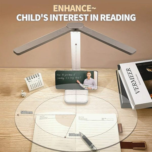 Foldable Double Head Reading Led Desk Lamp | 3 Levels Dimmable Touch Table Night Light – Usb Rechargeable (random Color)