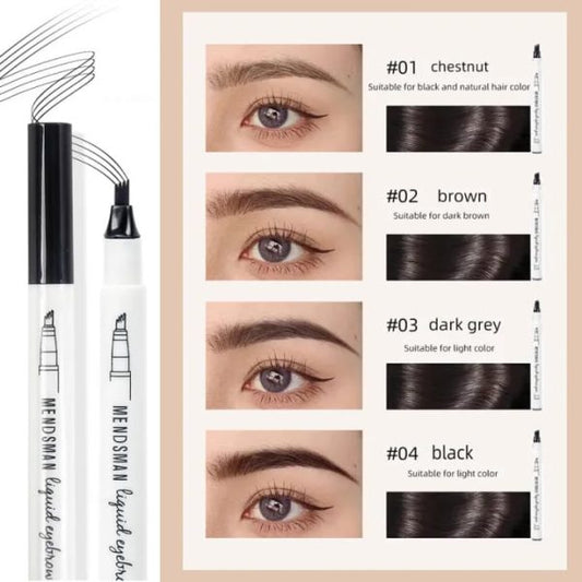 4 Tip Waterproof Eyebrow Pen | Waterproof Tattoo Tint Fine Sketch Liquid Eyebrow Pencil | Createsur Natal Makeup Effect