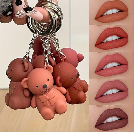 Teddybear keychain style lip gloss high pigmented -1 Pc