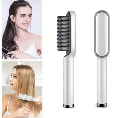 2-in-1 Hair Straightener Brush