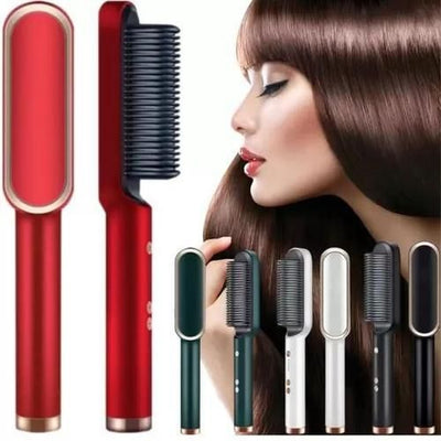 2-in-1 Hair Straightener Brush