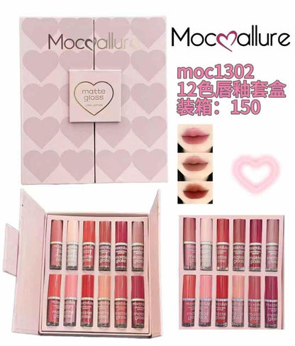 High pigmented lip gloss -2 pc in stunning shades of cherry red pink and nude.