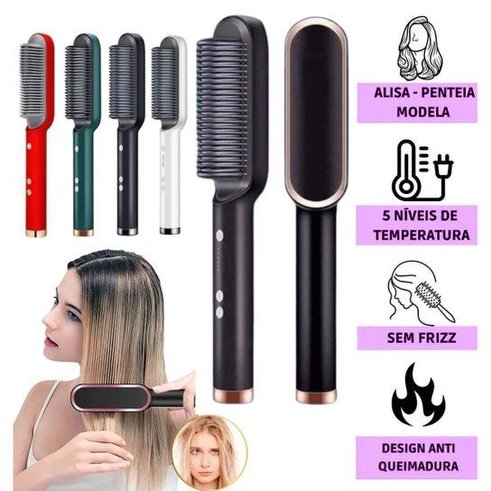 2-in-1 Hair Straightener Brush