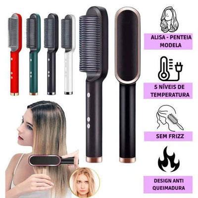 2-in-1 Hair Straightener Brush