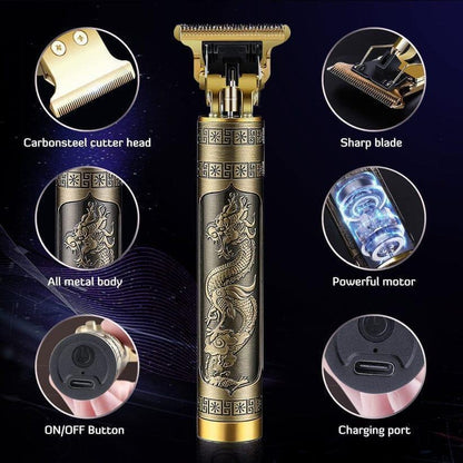 premium Rechargeable Golden hair trimmer for unisex with easy to clean-desgin