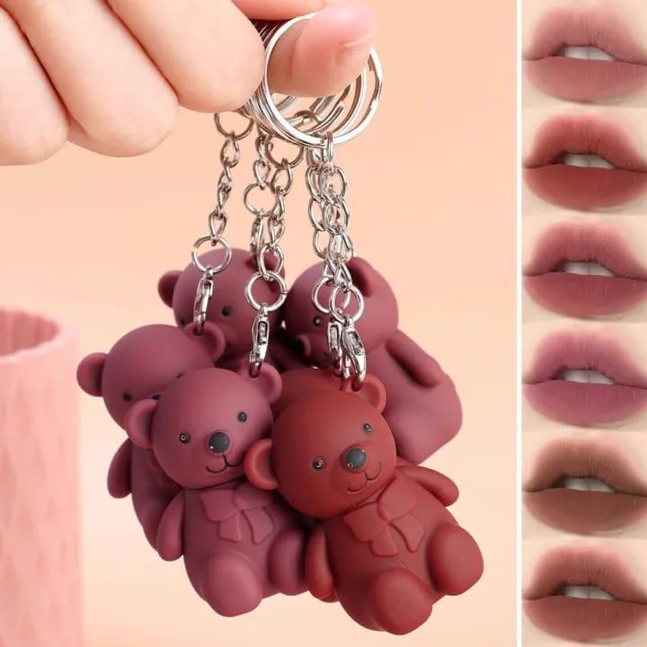 Teddybear keychain style lip gloss high pigmented -1 Pc