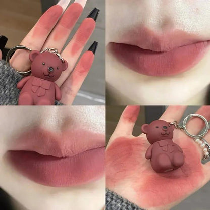 Teddybear keychain style lip gloss high pigmented -1 Pc