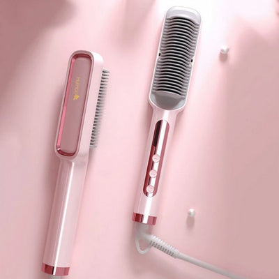 2-in-1 Hair Straightener Brush