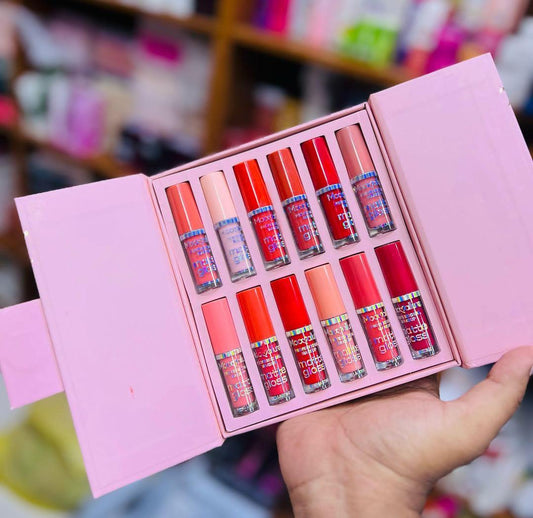 High pigmented lip gloss -2 pc in stunning shades of cherry red pink and nude.