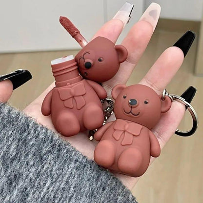 Teddybear keychain style lip gloss high pigmented -1 Pc