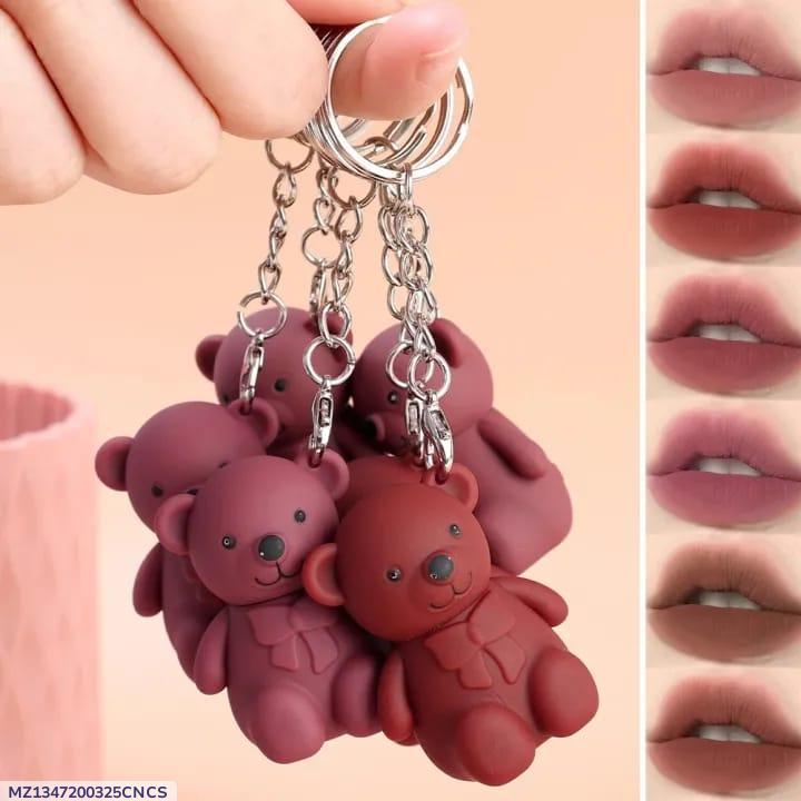 Teddybear keychain style lip gloss high pigmented -1 Pc