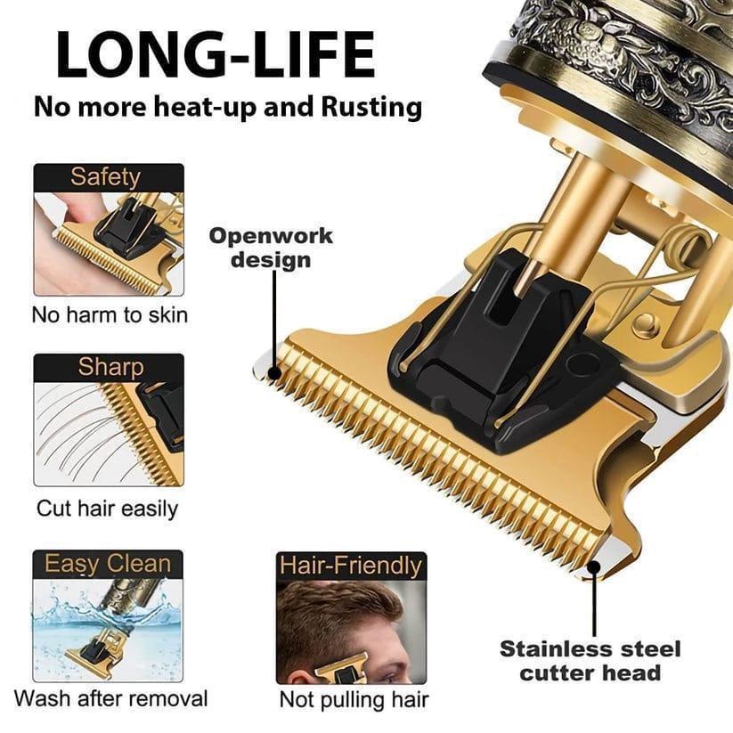premium Rechargeable Golden hair trimmer for unisex with easy to clean-desgin