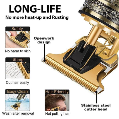 premium Rechargeable Golden hair trimmer for unisex with easy to clean-desgin